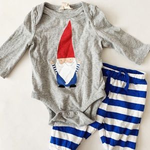 Gap Baby Holiday Gnome Bodysuit and Matching Pants
